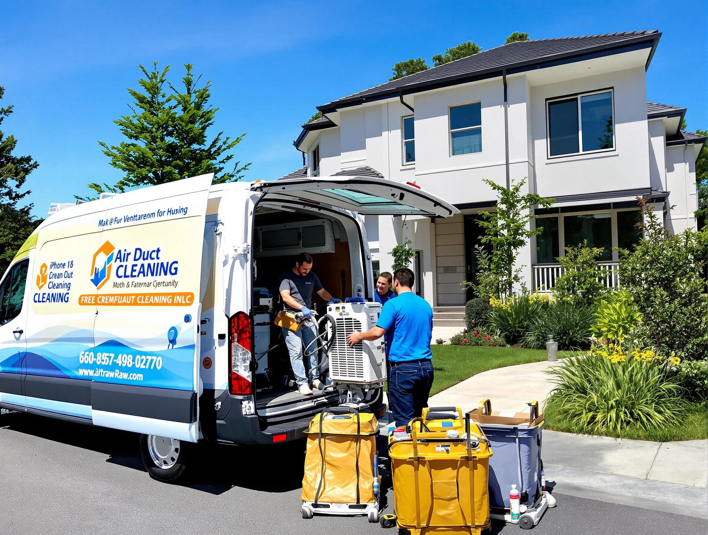 Hendersonville Air Duct Cleaning technician performing professional air duct cleaning in Hendersonville