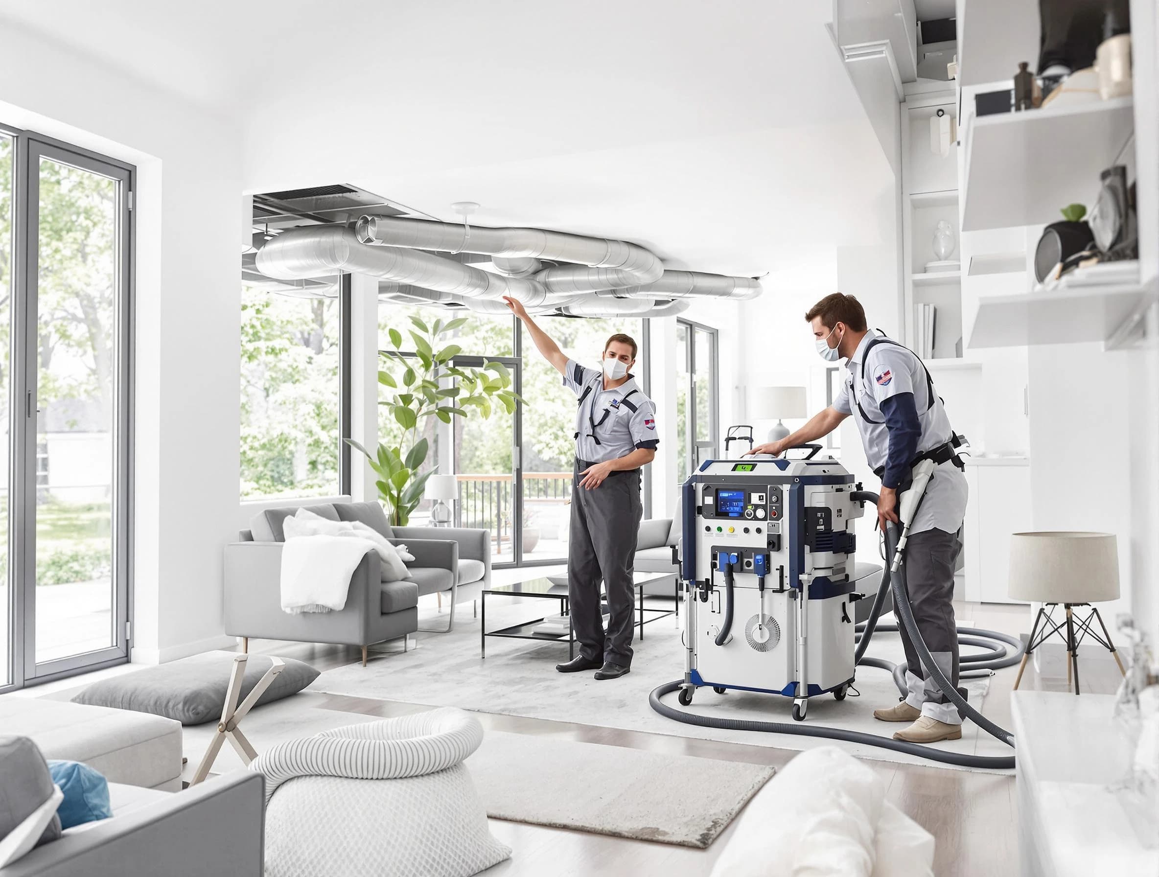 Hendersonville Air Duct Cleaning professional conducting pure air duct cleaning with state-of-the-art equipment in Hendersonville