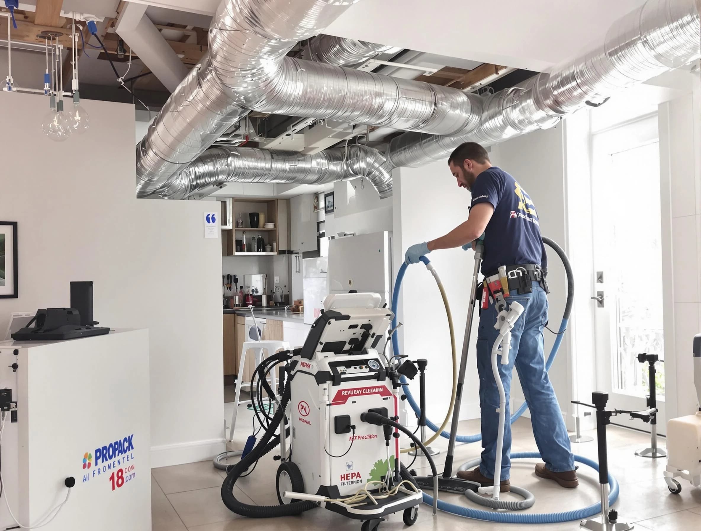 Hendersonville Air Duct Cleaning technician performing advanced pure duct cleaning with specialized equipment in Hendersonville
