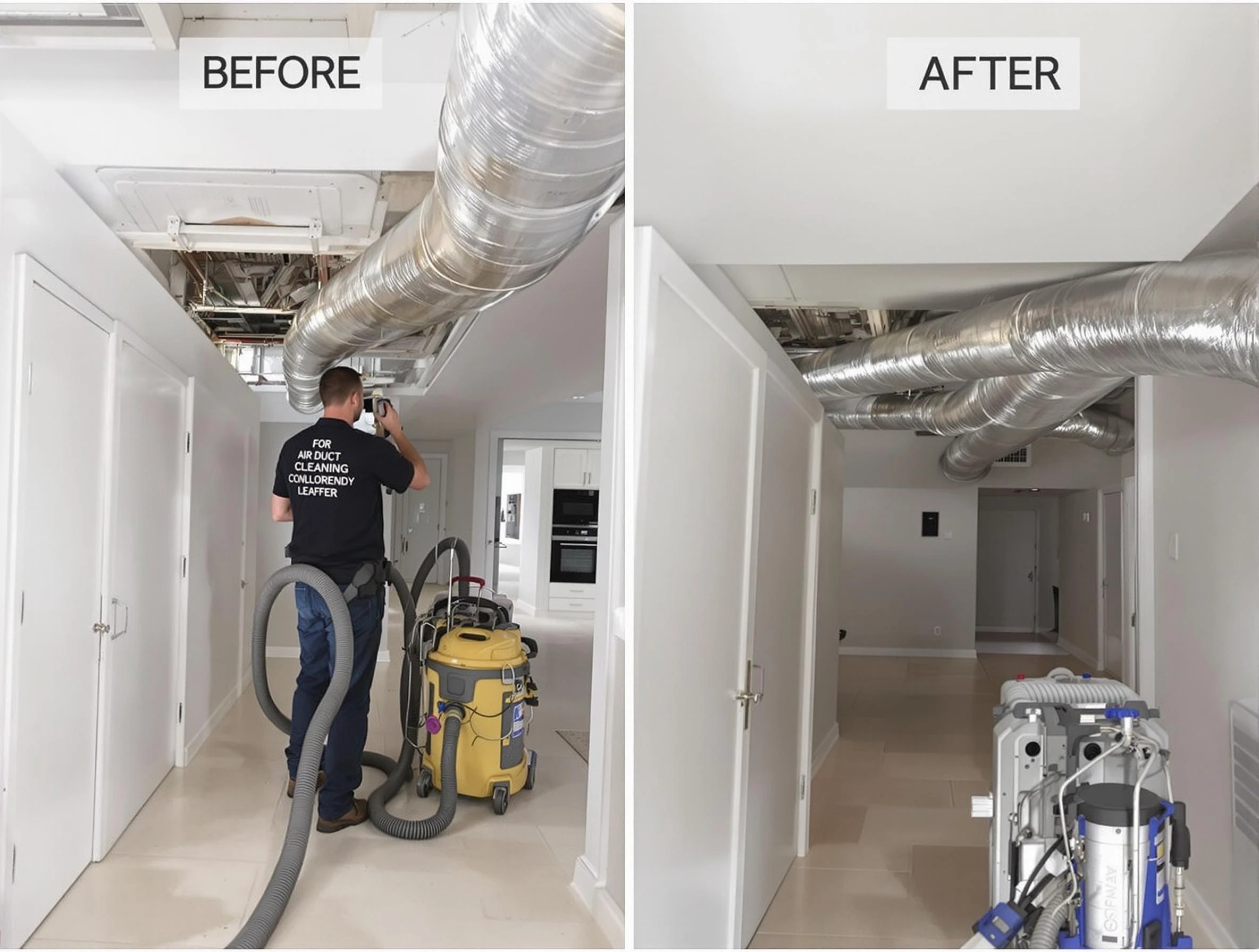 Hendersonville Air Duct Cleaning professional performing thorough air duct cleaning in Hendersonville
