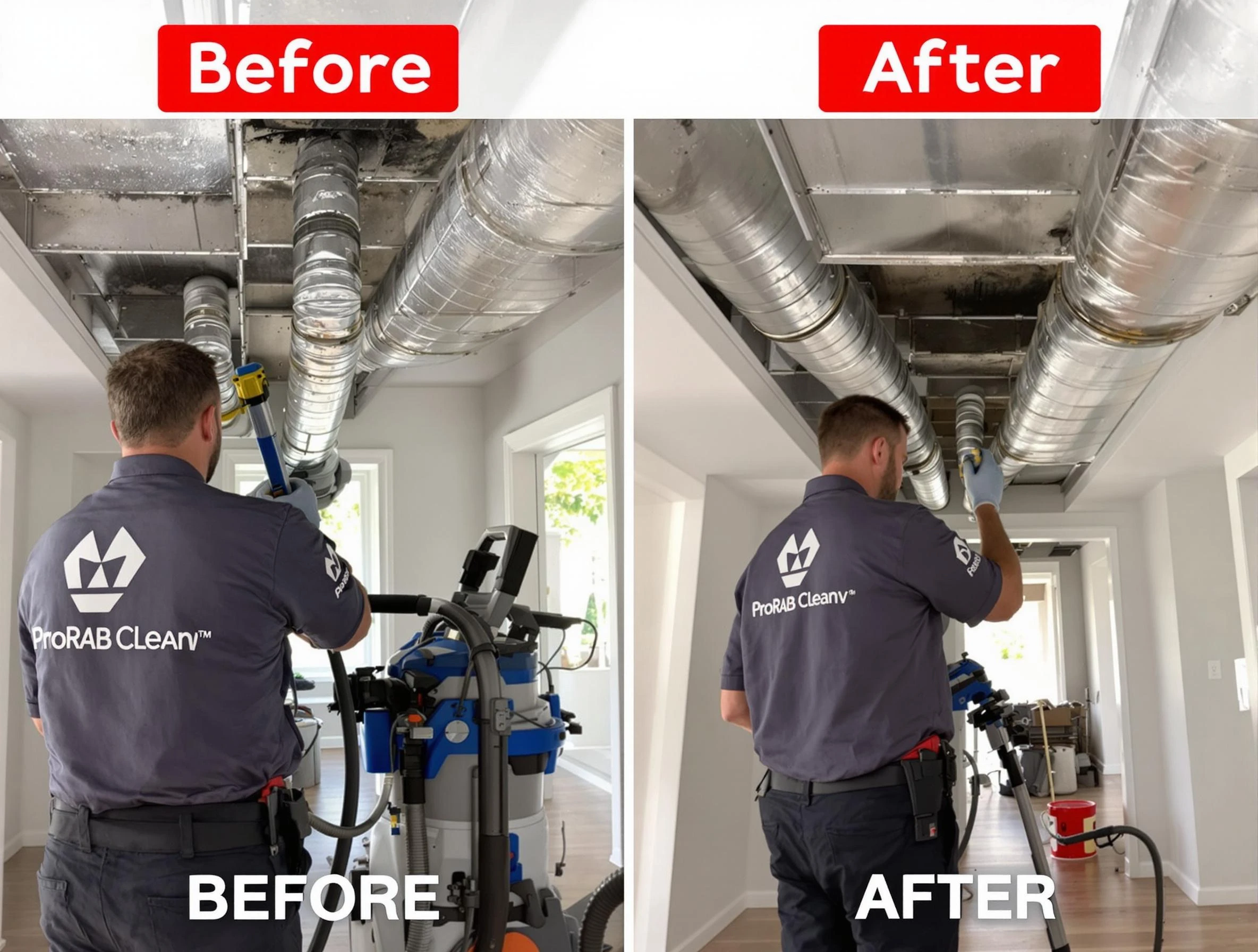 Hendersonville Air Duct Cleaning expert performing thorough residential duct cleaning in a Hendersonville home